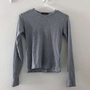 blue and white striped brandy melville long sleeve